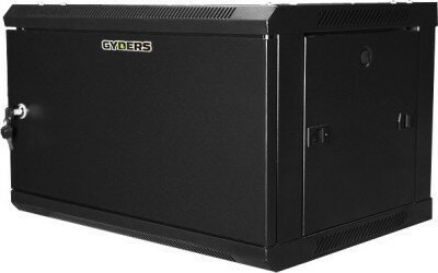 Шкаф настенный 19" 6U 600х450х368 GYDERS GDR-66045BM, металлическая дверь черный