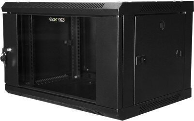 Шкаф настенный 19" 9U 600x350x501 GYDERS GDR-96035B стеклянная дверь черный